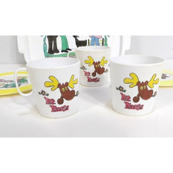 Capt Kangaroo, Mr Green Jeans, Moose & Bear plastic plate & cups CHILTON vintage - Picture 4 of 9